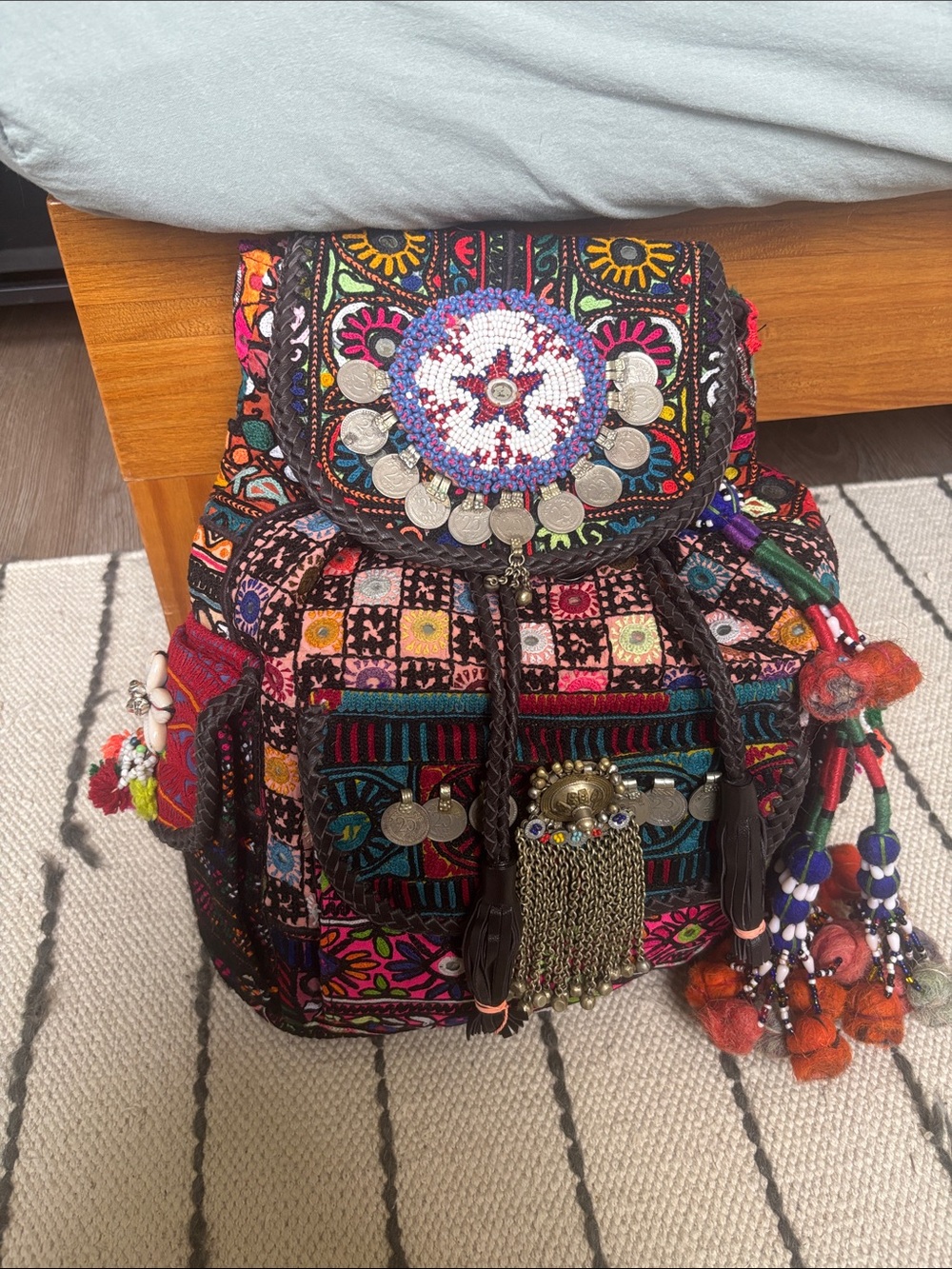 Bohemian Embroidered Multicolor Backpack